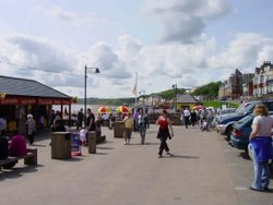 A busy bank holiday Monday morning on the Coble Landing at Filey. Wallpaper