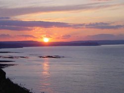 The sunset of June 24th 2003, taken from the north cliffs in the great field at Filey Wallpaper