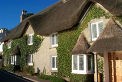 Thatched roof cottages at St Mawes, Cornwall Wallpaper