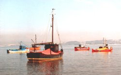 Fishing Boats on the Bay at Morecambe, Lancashire Wallpaper