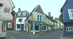 Corner of Church and High Streets, Saffron Walden, Essex. Wallpaper