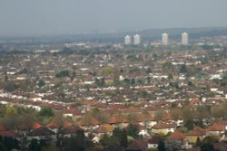 View from tolworth tower looking towards kingston upon thames Wallpaper