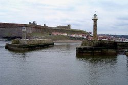 Whitby Piers, Whitby, Yorkshire Wallpaper