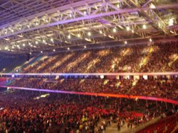 Millennium Stadium, Cardiff. Inside during the Tsunami benefit concert 22/01/05 Wallpaper