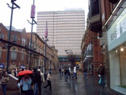 A view of West Riding House Leeds on a rainy Saturday afternoon. Wallpaper