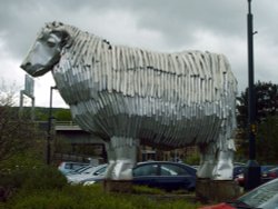 Metal Sheep Sculpture, Dean Clough Mills Halifax Wallpaper