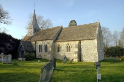 Woodmancote Church with what appears to be a ghost Wallpaper