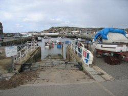 The old slip at West Bay harbour Wallpaper