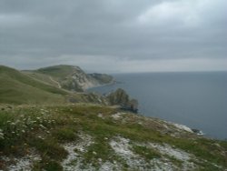 Durdle Door in Dorset. From the cliff top Wallpaper