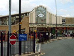 Bus Station and Cooke Lane entrance to shopping Centre, Keighley. Wallpaper