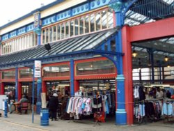 Close up of the Open Market, Huddersfield. Wallpaper