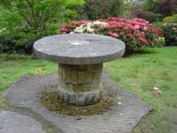 Memorial table in Leonardslee Garden Wallpaper