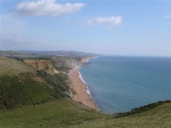 On the coastal walk between West Bay and Charmouth, Dorset Wallpaper