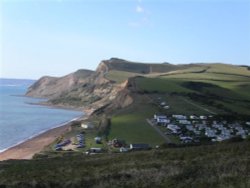 On the coastal walk between West Bay and Charmouth, Dorset Wallpaper