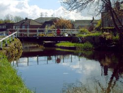 The Swing Bridge at Rodley, West Yorkshire Wallpaper