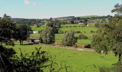 View of Grindleton from 'Ribble Way', near Chatburn, Lancashire Wallpaper