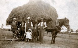 Haymaking at 'Veepings Farm' (about 1930), near Holden, Lancashire Wallpaper