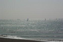 Sailcraft off Bexhill-on-Sea, East Sussex Wallpaper