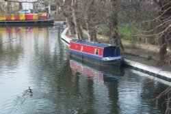 Canal Boat, at Paddington Green, London Wallpaper