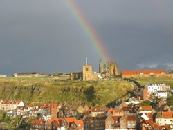 Rainbow over Whitby, North Yorkshire Wallpaper