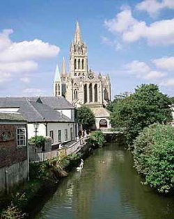 Truro, Cornwall. Truro Cathedral from the river