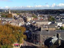 Clitheroe -  the main street from the castle, Lancashire Wallpaper