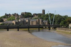 Lancaster Castle and Millennium Bridge Wallpaper