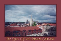 The spire of York Minster Cathedral rises above all else in the city of York Wallpaper