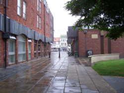 One of the ways into the town shopping area from St James Square, Grimsby Wallpaper