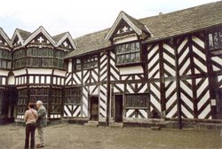 Inner courtyard of Little Moreton Hall, Cheshire Wallpaper