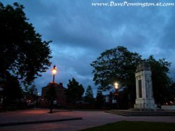 Night shot of Leigh Cenotaph. Wallpaper