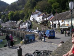 Lynmouth Harbour and village in Devon Wallpaper