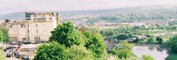 View of the city from the bridge Wallpaper