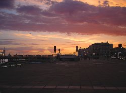 Sunset at Brighton sea front, East Sussex. Wallpaper