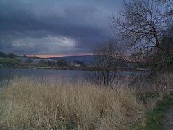 Evening rain clouds approaching Pendle Hill. Wallpaper