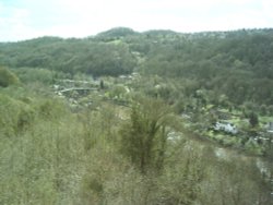 This is the view of Ironbridge, in  shropshire, from Rotunda Wallpaper