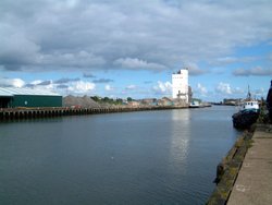 View of Lowestoft habour looking towards the bridge. Wallpaper