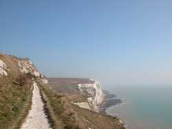 Footpath on the white cliffs at Dover Wallpaper