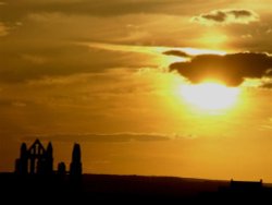 Sunset over Whitby Abbey Wallpaper