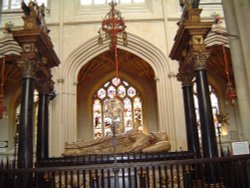 Bath Abbey Interior, Tomb of James Montagu, Bishop of Bath Abbey from 1608 until 1616 Wallpaper