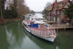 River boat moored for winter,  Oxford Wallpaper