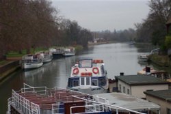 Moored boats,    Oxford Wallpaper