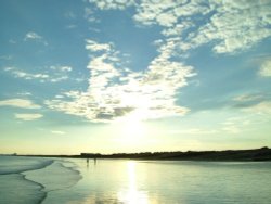 Evening on Shoreham Beach at low tide Wallpaper