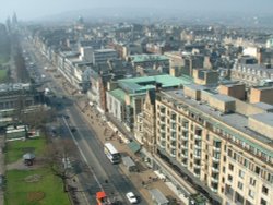 Princes Street from the Scott Monument, Edinburgh. Wallpaper