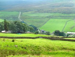 View over Garrigill to Black Band, Cumbria. Wallpaper