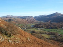 View across Eskdale, Lake District, Cumbria Wallpaper