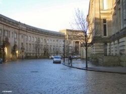 Le Mans Crescent in Bolton, Lancashire. Round the back of the Town Hall Wallpaper