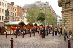 St Anns Square Christmas Market, Manchester. 2005 Wallpaper