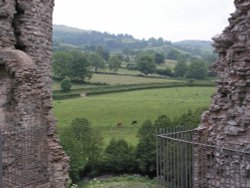 View from Clun castle in South Shropshire. Wallpaper