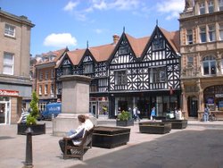 Looking across the Square in Shrewsbury towards High Street. Wallpaper